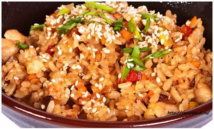 Жаренный рис с овощами рецепт