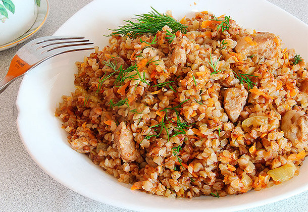 Гречка по купечески с курицей