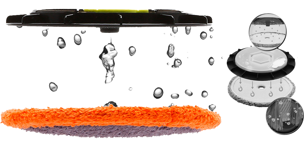 Принцип подачи воды в роботе мойщике пола.