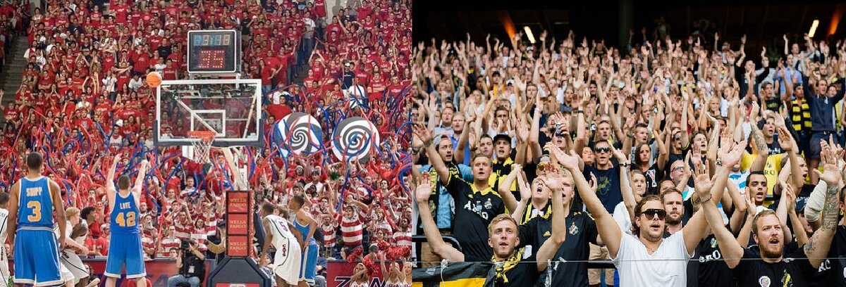 Болельщики футбола и баскетбола МУЖЧИНЫ (в основном)