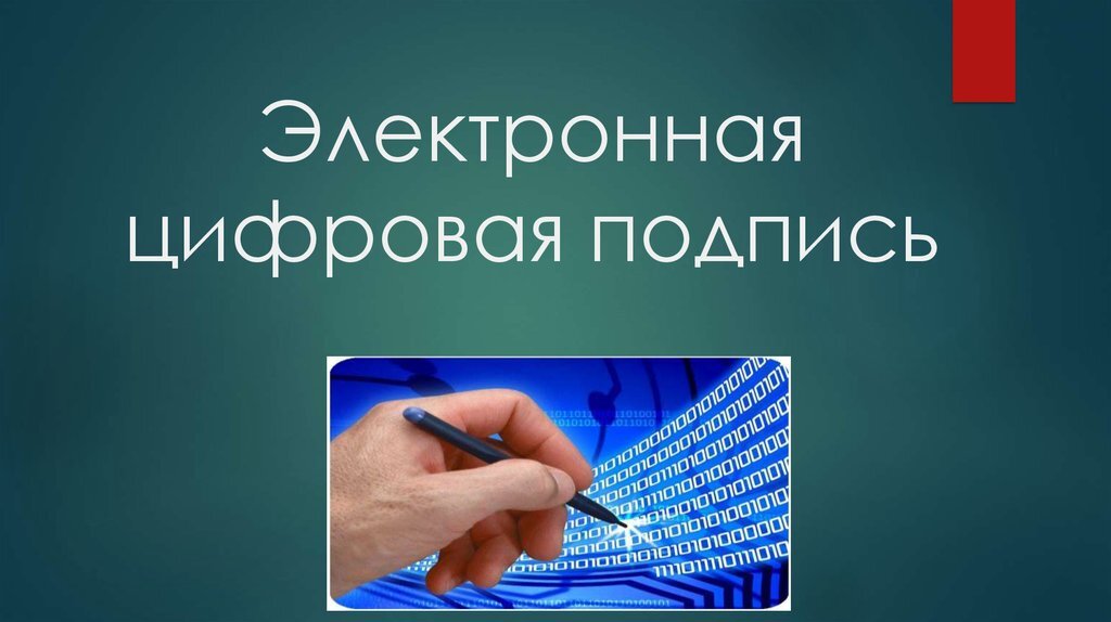 Электронная цифровая подпись и сертификат презентация