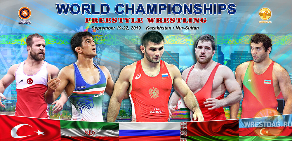 Фавориты ЧМ-2019 в весе до 86 кг (слева-направо): Фатих Эрдин, Хассан Яздани, Артур Найфонов, Али Шабанов, Александр Гостиев