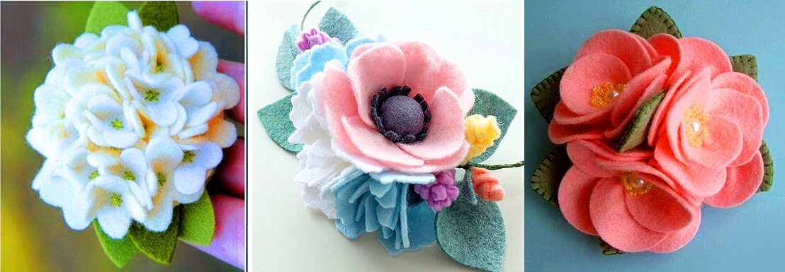 Заколки из фетра - оригинальное бюджетное украшение