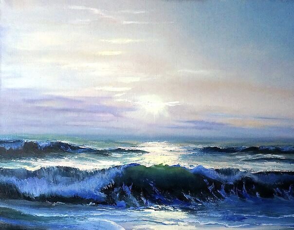 Солнце тихо спускалось в закате,
Шум волны поглощал его жар.
Словно в девичьих, нежных объятиях,
Утопал красно-розовый шар.

Мы с тобой целовались на склоне,
Я тебе обещал до зари:
-«Ты была ,хоть разок,за тем морем?
Я бы смог нас туда отвезти».

И ты тихо в ответ улыбалась,
-«Хочешь ,милый,туда ,отвези.
Я б хотела с тобой встретить старость,
Я б хотела, чтоб был у нас сын».

Солнце тихо спускалось в закате,
Шум волны поглощал его жар.
Спустя годы оденешь ты платье,
Чтоб на свадьбе обнять жениха.

Мы с тобою стояли на склоне,
Всё у той же знакомой воды.
Белый берег облизывал море,
А внизу бегал маленький сын.

От чего то взбредёт в мои мысли.
Тот же юный и тёплый вопрос:
-«Ты была ,хоть разок,за тем морем?
Ты прости ,что тебя не увёз».

И ты тихо в ответ улыбнёшься,
Словно снова в нас молодость есть.
«Ничего ,милый, то же здесь солнце.
Я люблю тебя также и здесь».