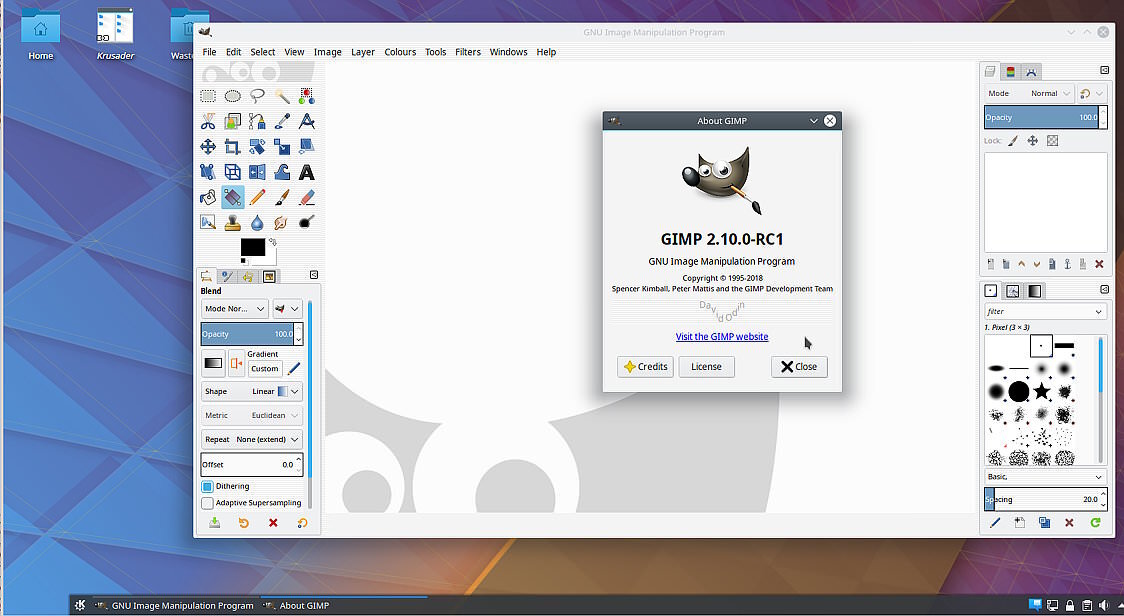 Интерфейс программы gimp
