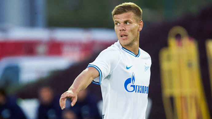 Кокорин в недавнем матче за фк Зенит