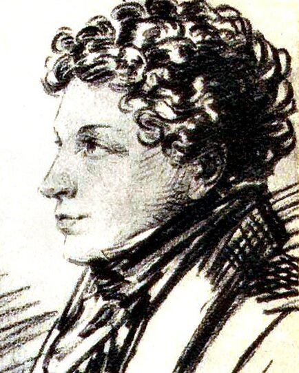 Лев Пушкин около 1820 года. Карандашный рисунок А.О.Орловского. Льву тут около 15 лет.