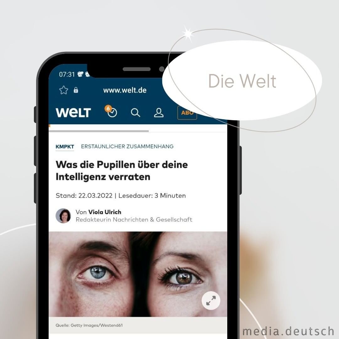 Die Welt: что зрачки могут рассказать об интеллекте? | media.deutsch | Дзен