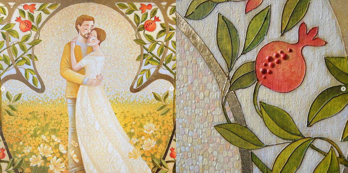 Имитация витража на холсте. Художница Олеся Дубовик @azyza_online