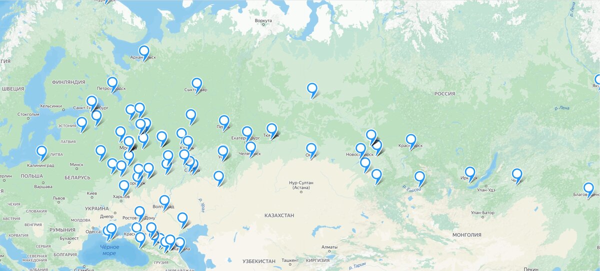 География проекта: 85 ВУЗов-партнеров. Источник: https://tgu-dpo.ru/