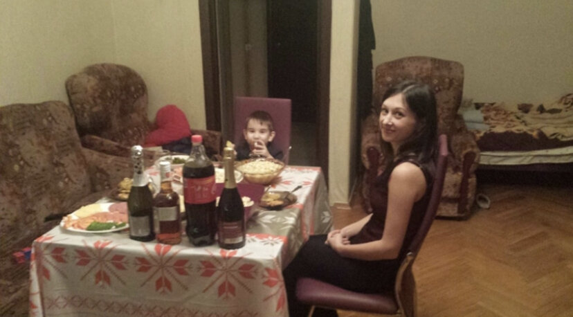 Новый  2016 год. Это наша комната в съёмной квартире.