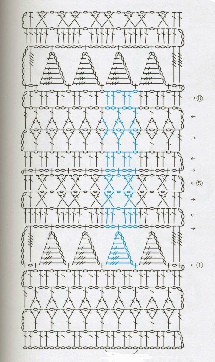 Вот такое задание на эту неделю. Связать по схеме узор и показать фото в комментариях к этой статье.