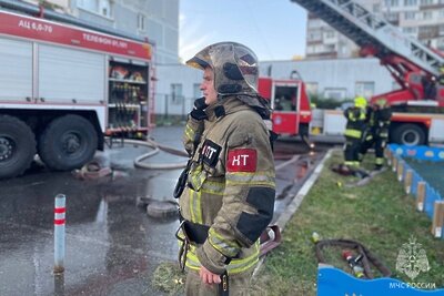    Пожар в жилом доме в Марьино ©МЧС Москвы