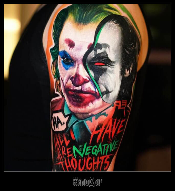 Источник фото тату: www.worldtattoogallery.com/post/100029386/joker-tattoo-by-dave-paulo