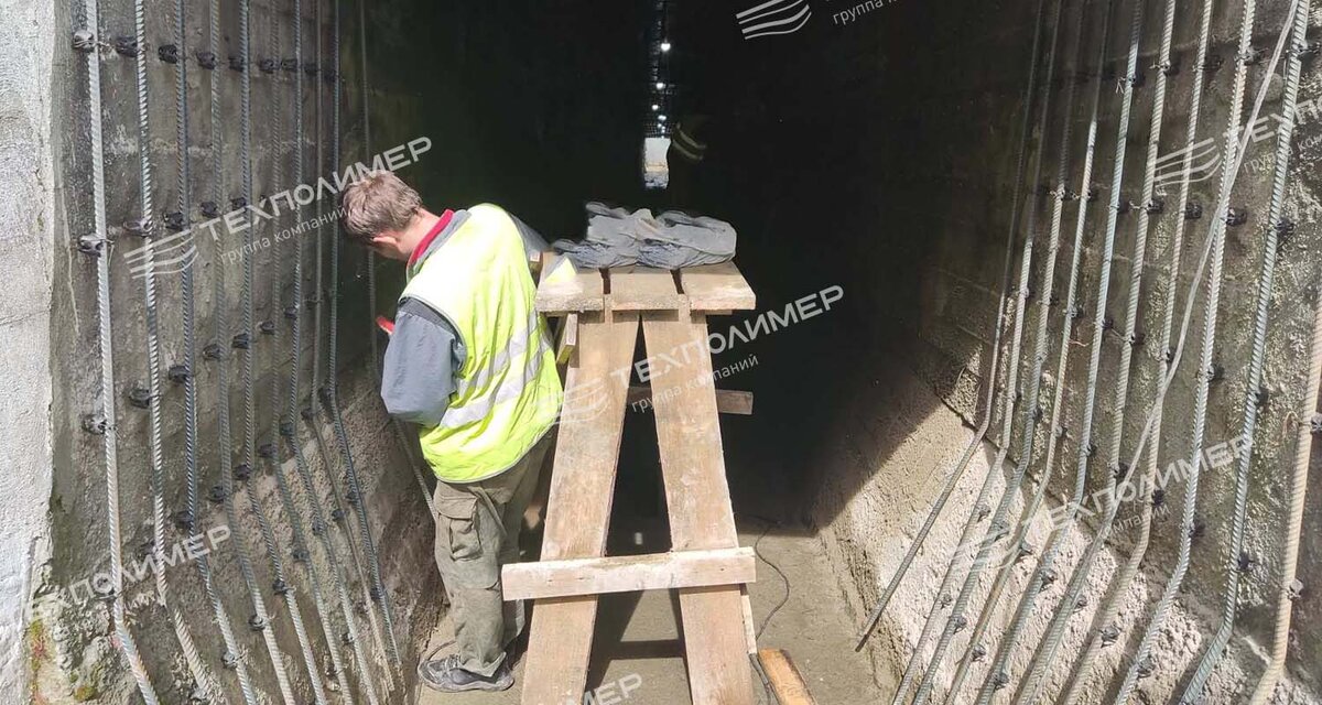 Санация прямоугольной водопропускной трубы с использованием анкерного листа V-LOCK по технологии «ПайпАрм»