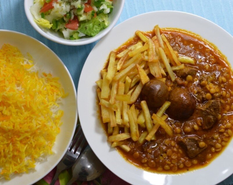 Гейме и рис с шафраном / ashpaz1.com