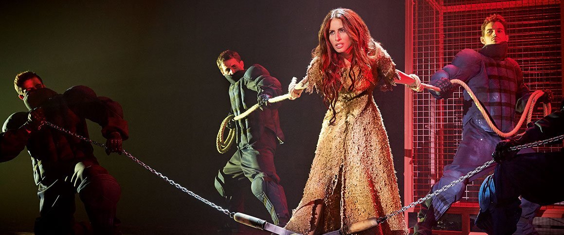 Фото с официального сайта: https://notre-dame-de-paris.ru/. Сам мюзикл фотографировать не разрешают, да и я не считаю приличным отвлекать зрителей и артистов горящим экраном и вспышками, все равно ничего качественного не выходит.