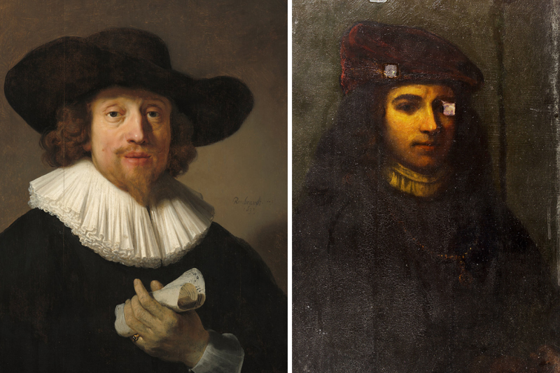 Слева: просто Рембрандт. Справа: Рембрандт (атр.)