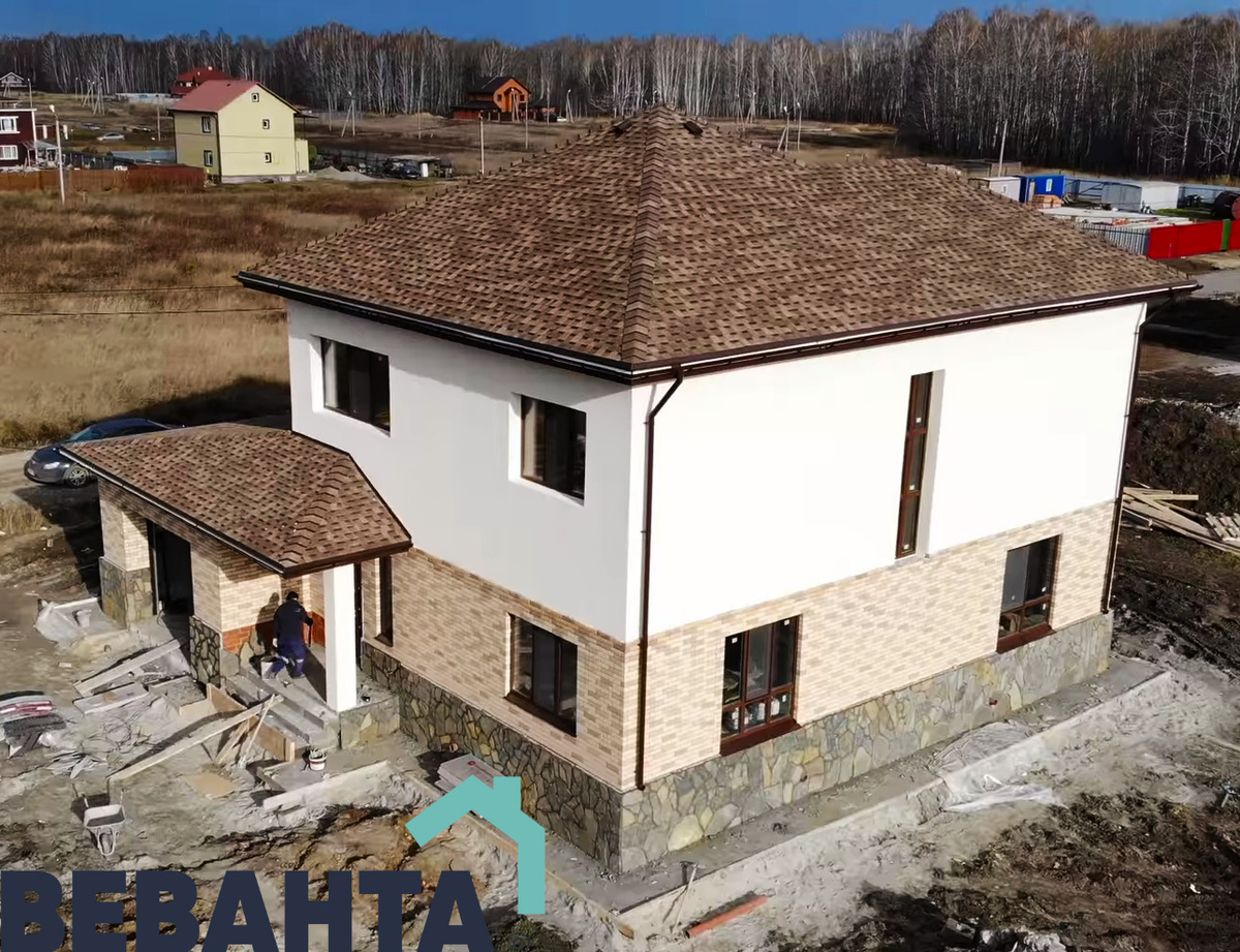 Строительство компанией "Веванта" дома по проекту "Усадьба Огородниковых"
