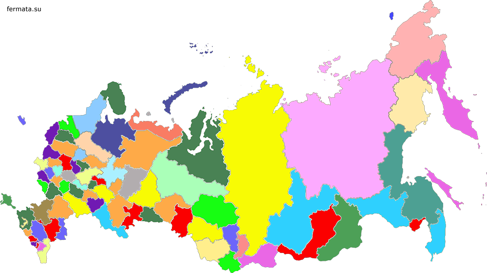 Карта росси с субъектами