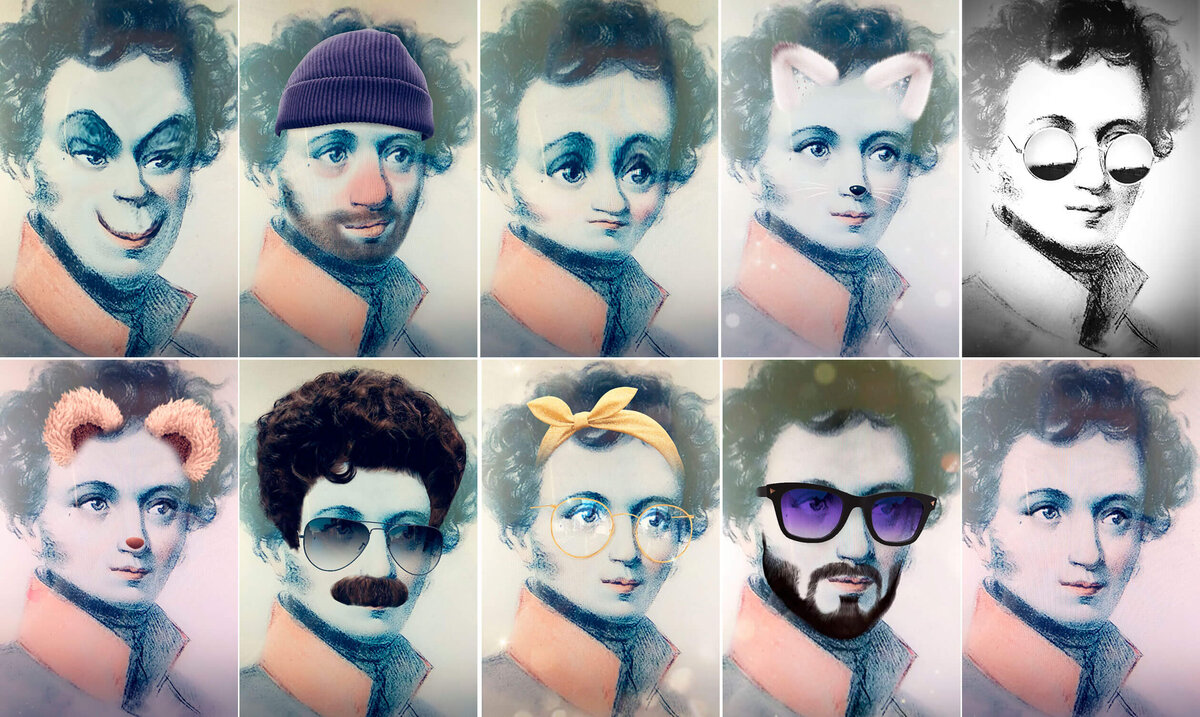 Пушкин, преображённый нейросетью, в мирах приложения Snapchat