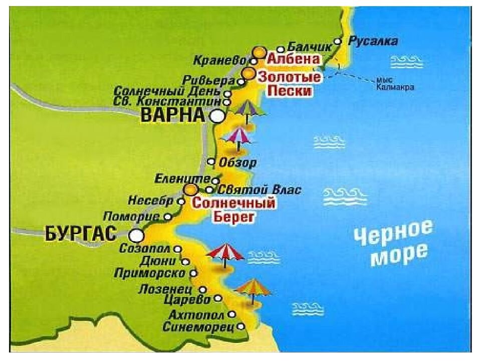 Болгария кранево карта