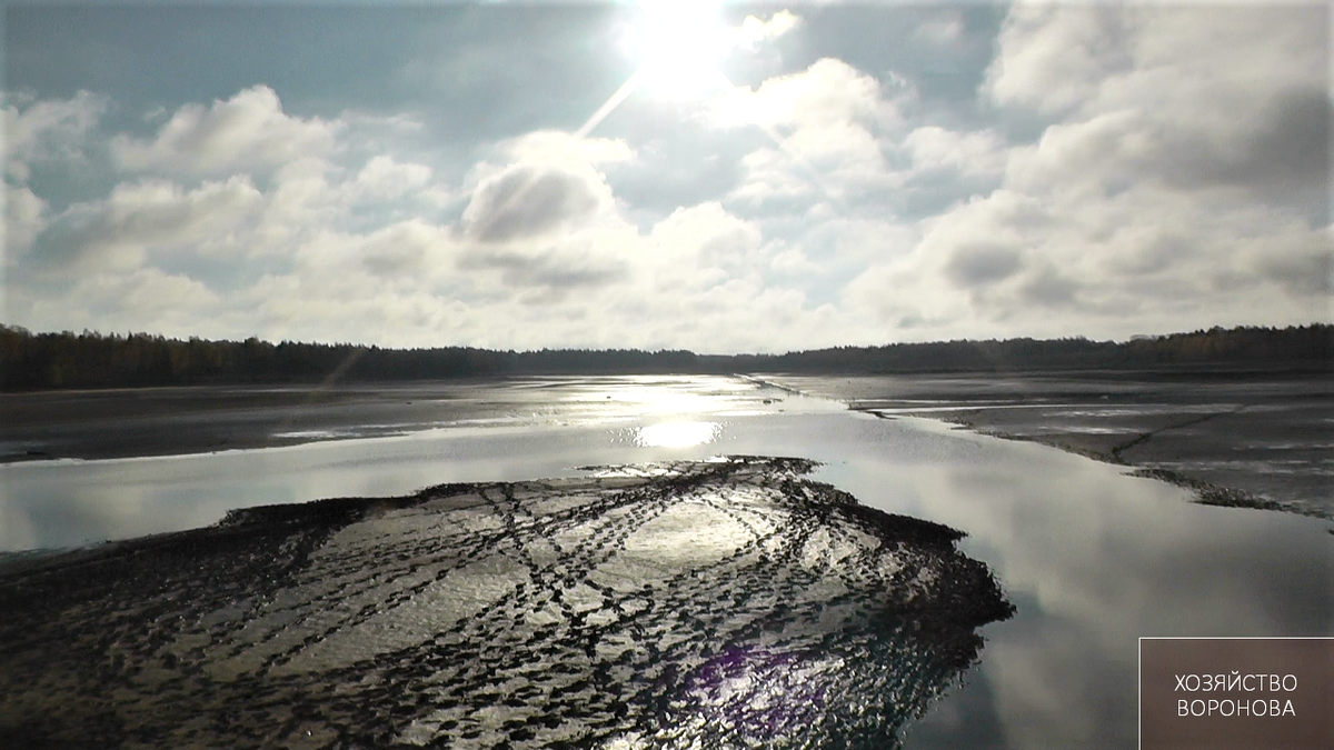 Пруд после спуска воды