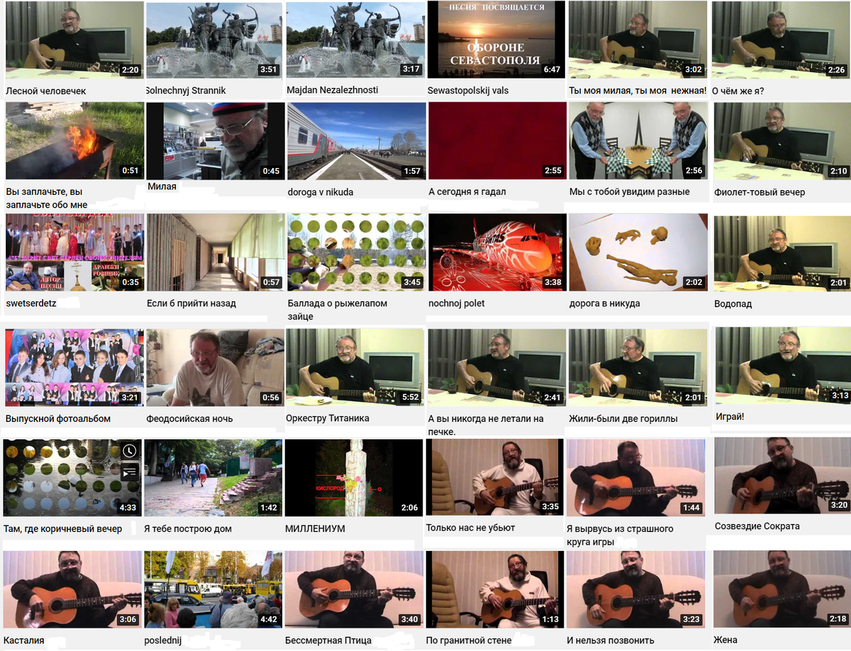 Из 49 публикаций на Ютубе я убрал разные вермии, уроки, шахматное и мемуары