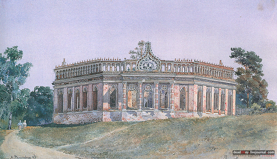 1893 год. А. Н. Голицын. Второй Кавалерский корпус («Восьмигранник»).Б., кар., акв. ГИМ.