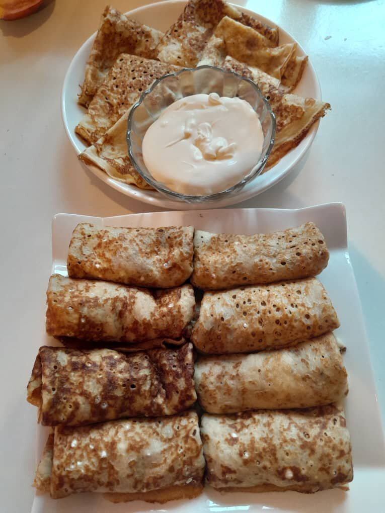 Блины с начинкой  творог и смета 🥞😍