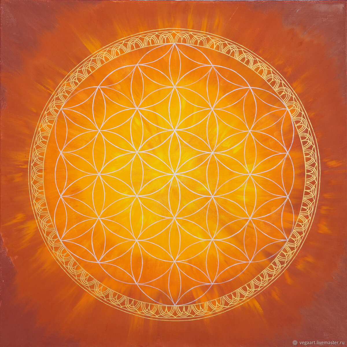 Золотой цветок жизни Мандала