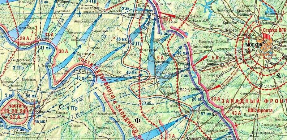 Карта направления, на котором сражалась 22-я танковая бригада