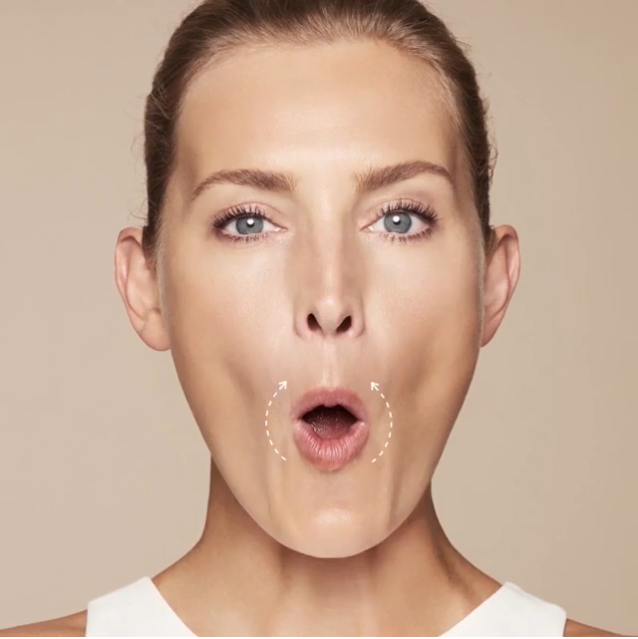 Упражнение 1
 
 Назначение: устранение морщин вокруг рта.