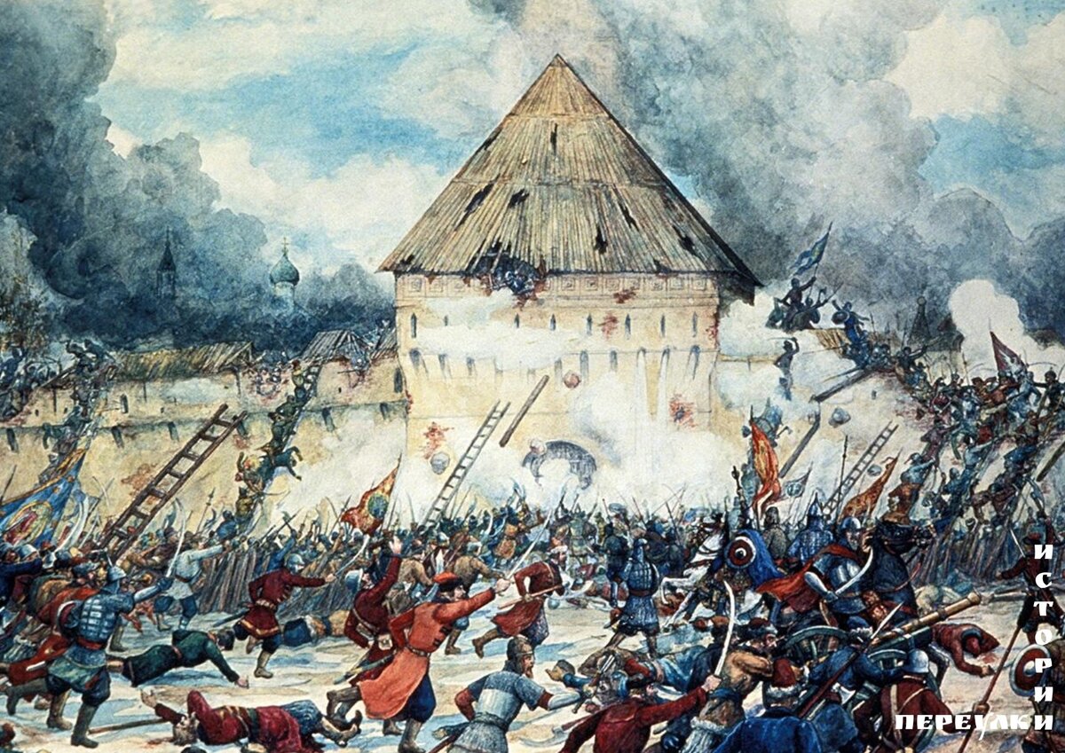 Битва с польскими интервентами у владимирских ворот китай-города (город фарфора) в Москве, 1612, акварель от g, Лиссснер. Getty Images