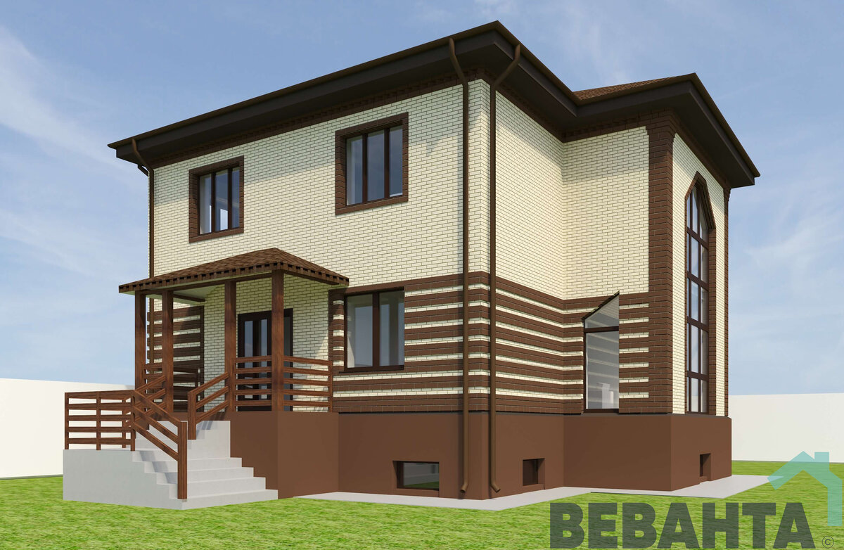 Наружная отделка стен - керамический кирпич 