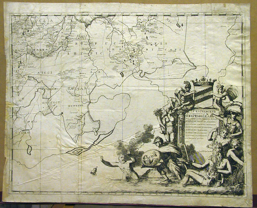 старинная карта России времен Петра Первого