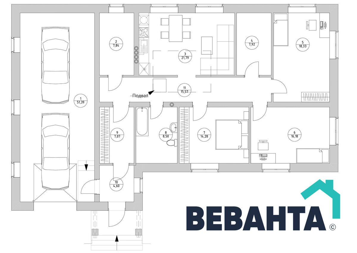 Внутренняя планировка. Информация с сайта Vevanta.com