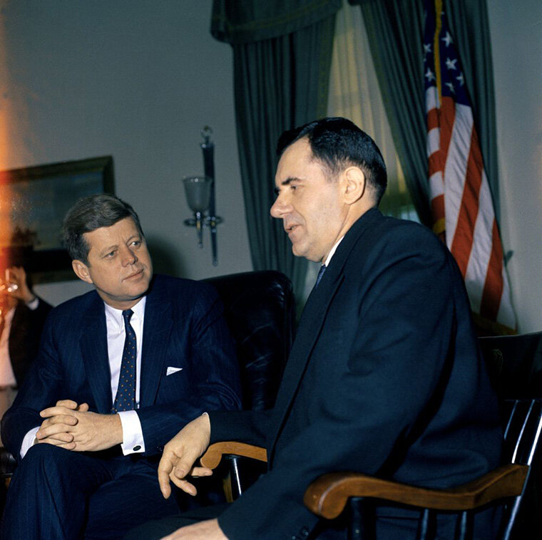 Д. Кеннеди и А.А. Громыко на переговорах в Овальном кабинете 27 марта 1961 года. Вашингтон 