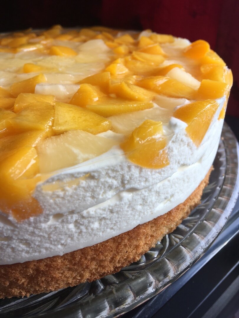 Лёгкий фруктово-творожный торт