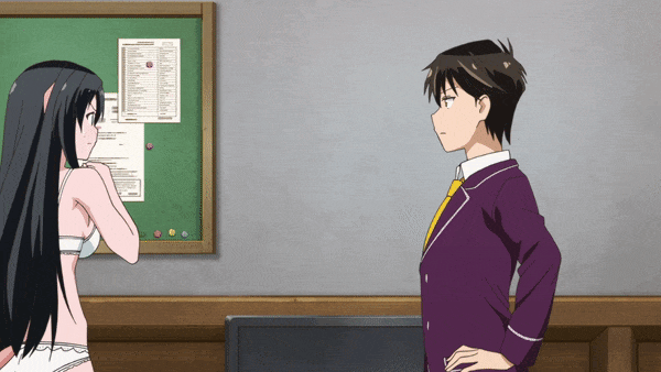 ГИФ'ка из аниме: дерзкая землеройка.