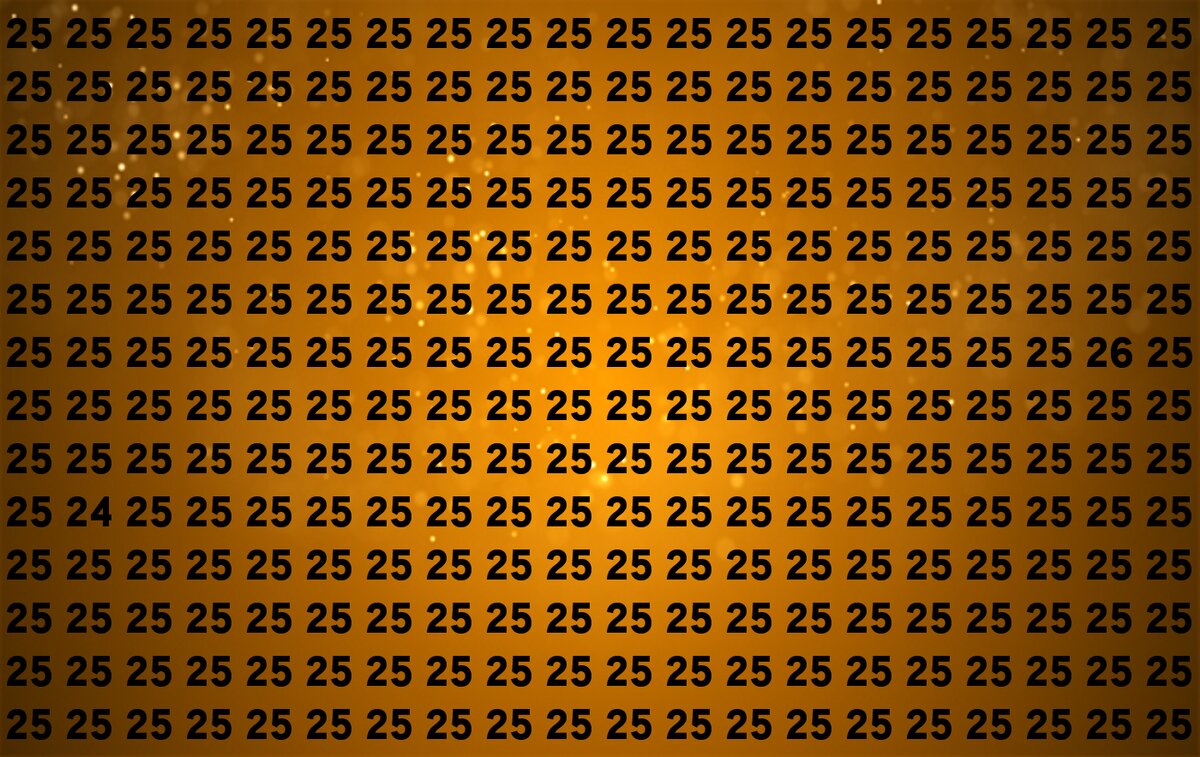 Картинка с числами 25. Картинка создана автором статьи