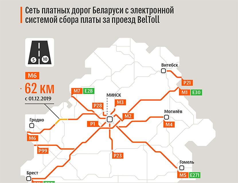 Карта платных дорог