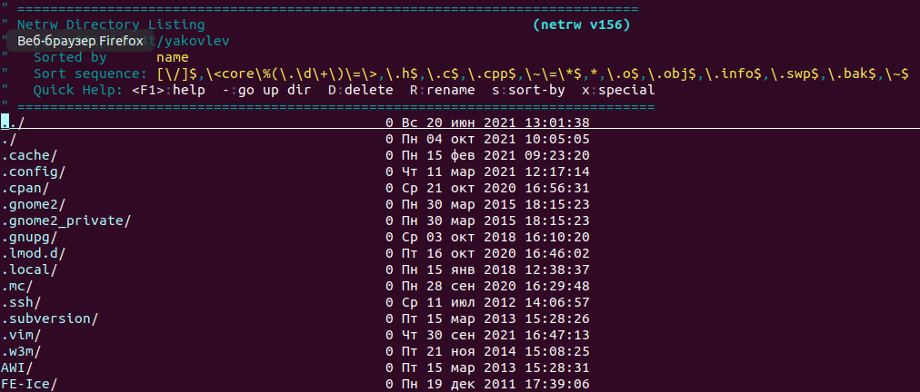 Полный стиль списка файлов