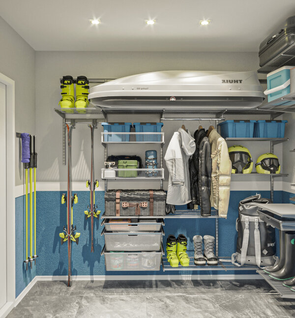 Спортинвентарь в системе хранения Elfa