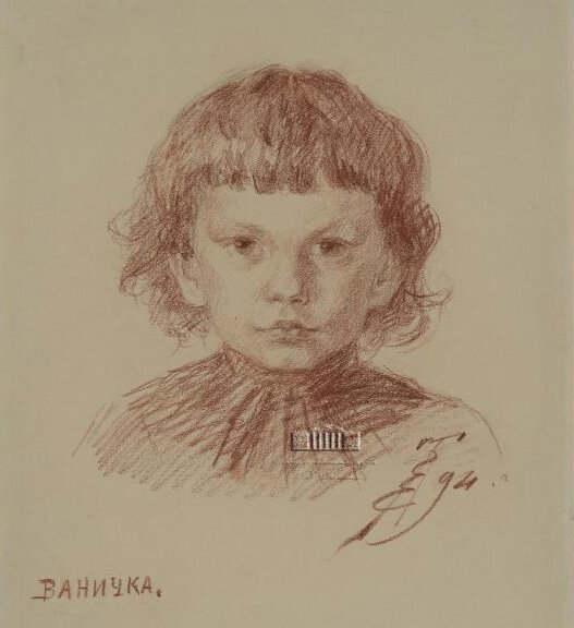 Портрет Вани Толстого, сделанный сестрой Татьяной в 1894 году. Государственный музей Л.Н. Толстого.