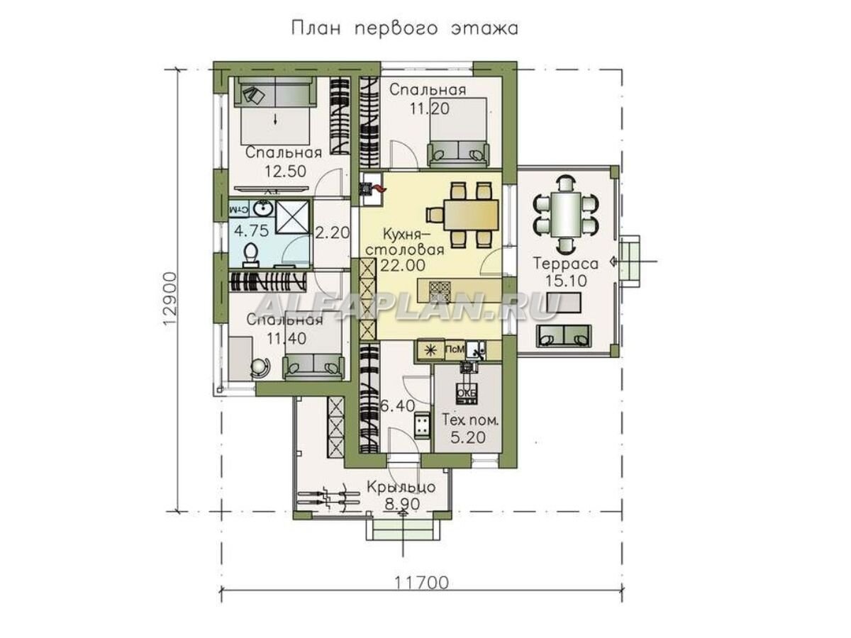Планировка дома по проекту "Аэда" 616К 
