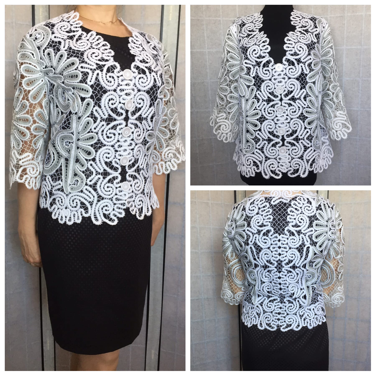 Жакет из кружева на коклюшках «Колеус». Мастер Людмила Горохова 