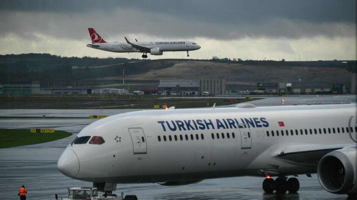    Самолеты авиакомпании Turkish Airlines в Международном аэропорту Стамбула© РИА Новости / Максим Блинов