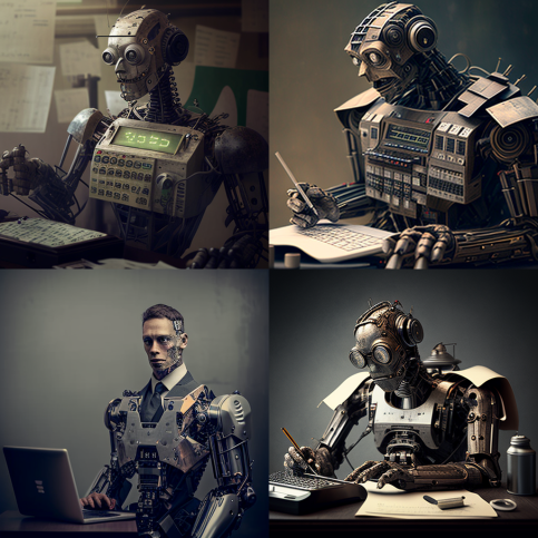 Робо-бухгалтер по версии Midjourney 