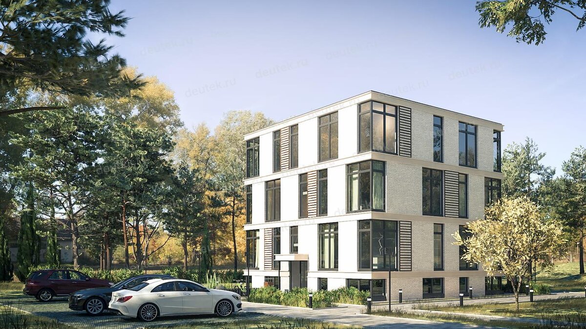 Проект четырехэтажного многоквартирного дома 528 м2 с цоколем - L-11